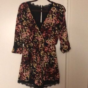 Material Girl, floral, long sleeve romper